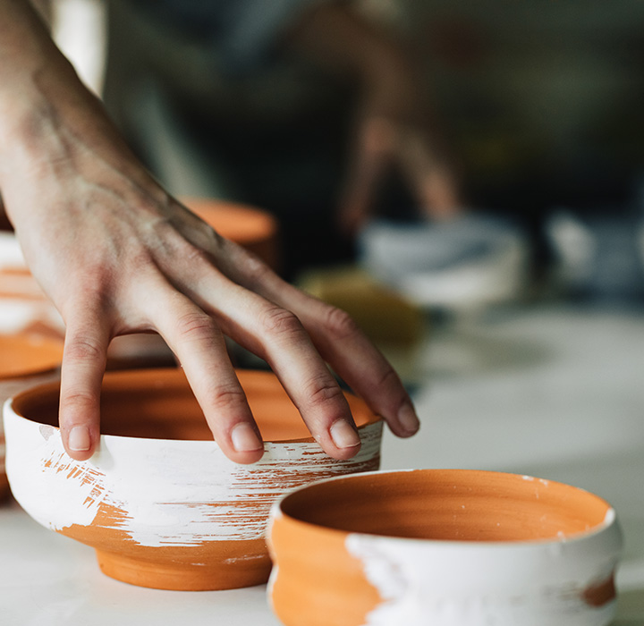 Anonymous Woman Potter Making Clay Bowls